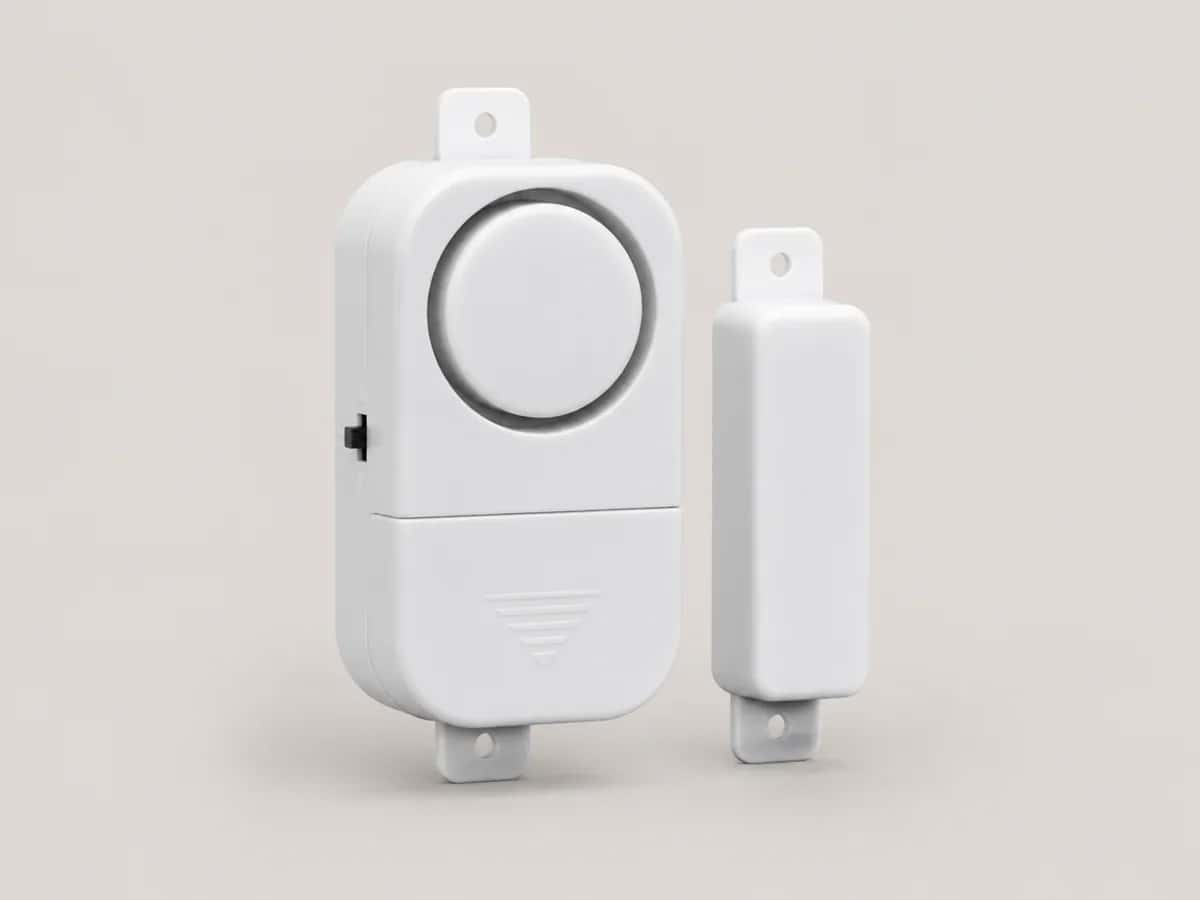 Alarme autónomo branco com sensor magnético para porta ou janela