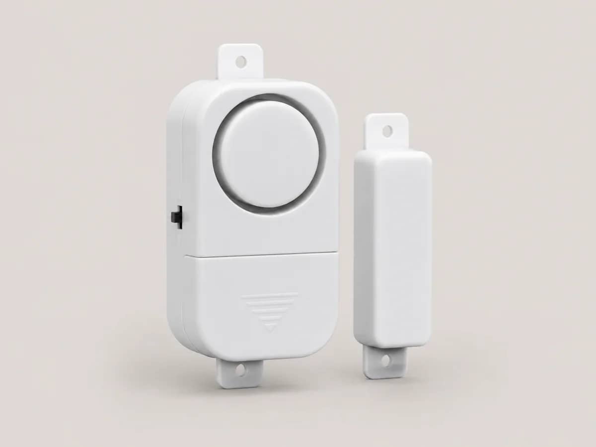 Alarme autónomo branco com sensor magnético para porta ou janela